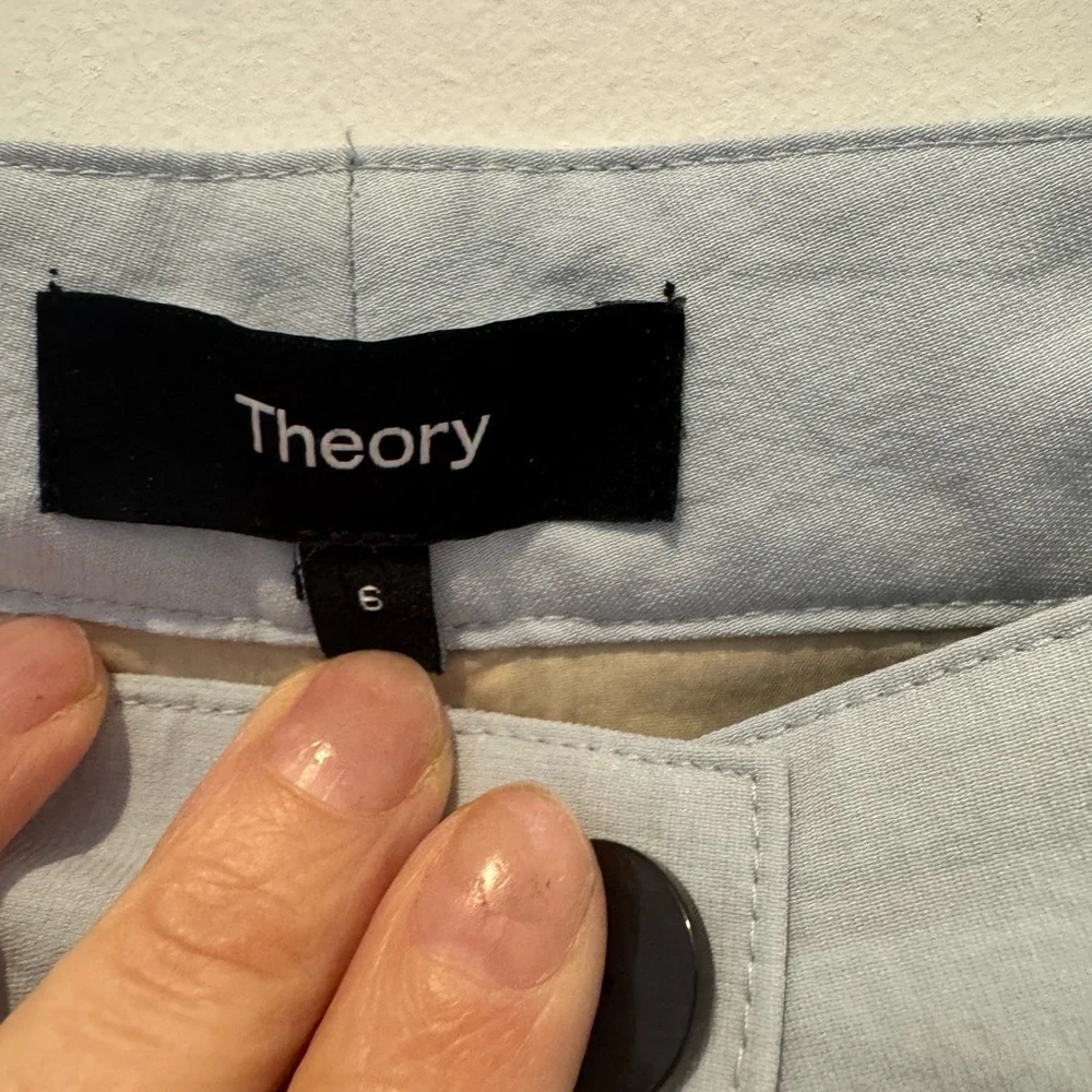 Theory Light blue Cargo pants size 6 inseam 23.5 inches - Picture 2 of 8